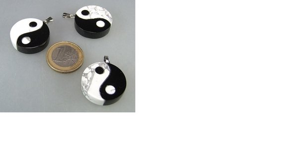 Yin & Yang Anhänger (Obsidian, Magnesit)